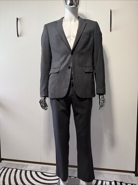 Massimo Charcoal Gray Men's Two-Piece Suit Jacket & Pants